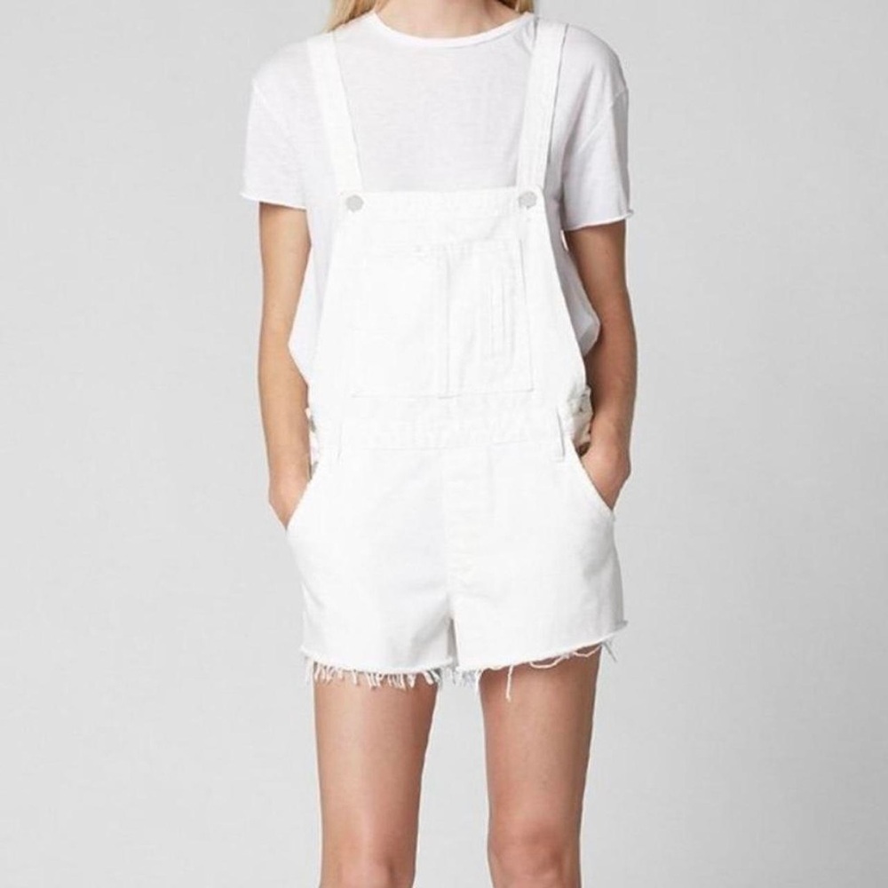 Blank NYC White Short Overalls
